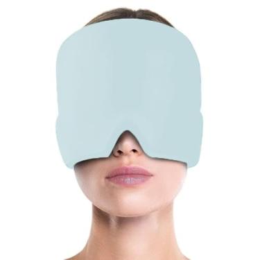 Imagem de Touca De Enxaqueca Alívio Terapêutica Gel Hood Ice pack Máscara De Calor Para Os Olhos(Azul)