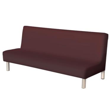 Imagem de XYTZHSAI Capa de sofá de seda leite, capa de sofá para sofá, capa elástica para futon, antiderrapante, capa de futon dobrável, confortável, protetor de móveis macio e lavável (1, café)