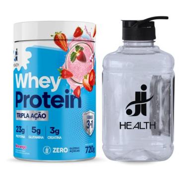 Imagem de Whey Protein Tripla ação com Creatina 720g e Garrafa para Academia 2 l