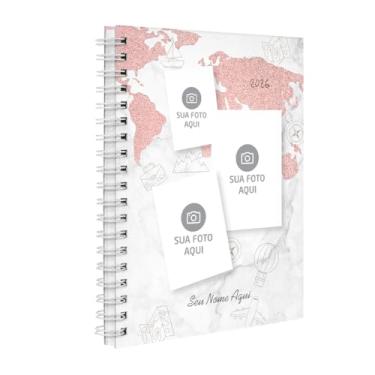 Imagem de Agenda 2026 Planner Semanal Personalizada 3 Fotos Rosa Travel