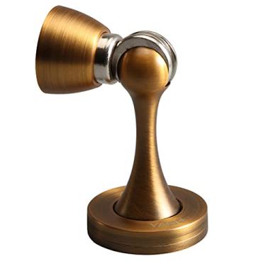 Imagem de Batente de porta 1 pacote com batentes de porta magnéticos, liga de zinco de latão antigo, suporte de porta de parede montado no chão, trava macia de metal