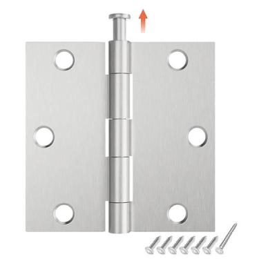 Imagem de Dobradiças de porta HOSOM, canto quadrado de 3,5 polegadas, níquel ace
