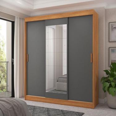 Imagem de Roupeiro Flex 3 Portas com Espelho 4 Gavetas Reversível Capri - Fellic