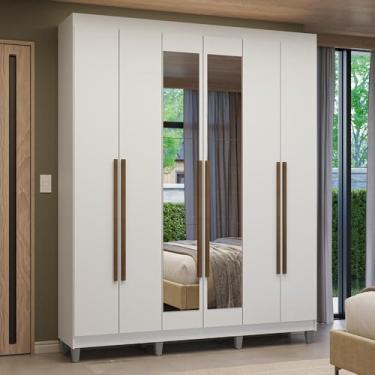 Imagem de Guarda-roupa Casal com Pés 6 Portas Batentes com Espelho Venus Madesa