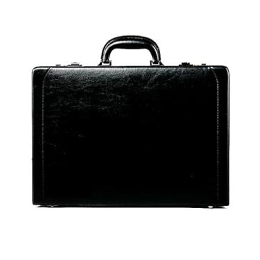 Imagem de Maleta Executiva com Cadeado Numérico Bolsa Masculina Preta Pasta com Senha Couro PU, Pasta com Senha Configurável, Trava Dupla, Compartimento para Notebook, Interior Forrado