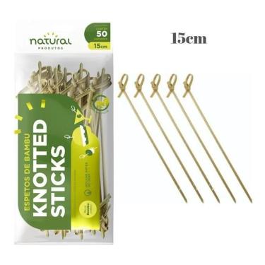 Imagem de Espeto bambú knotted sticks lanches nozinho 15cm 50 unidades