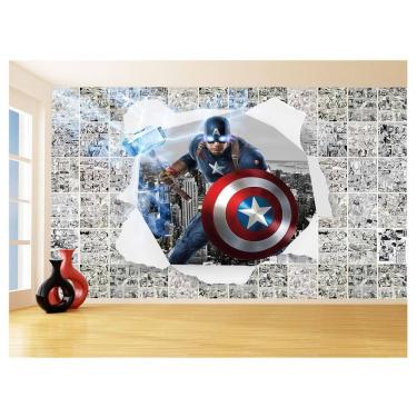 Imagem de Papel De Parede 3D Heróis Página Quadrinhos Hq 3,5M Nhma234