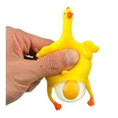 Imagem de Brinquedo macio YOYOSTORE Frango engraçado com ovo de 16 cm com chavei