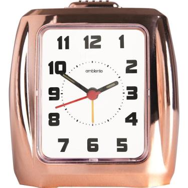 Imagem de Despertador Quartz Ambiente Ref: 1602-309 Rosé Retangular