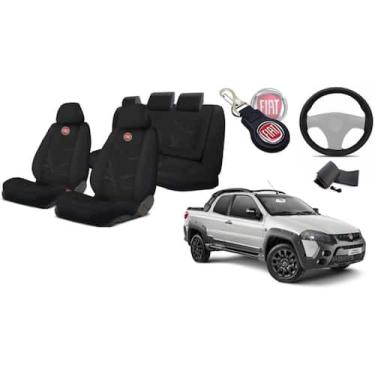 Imagem de Combo Capas Strada 2014 a 2019 + Volante + Chaveiro - Iron Tech