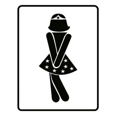 Imagem de Placa De Sinalização - Banheiro Ela Herói 36X46