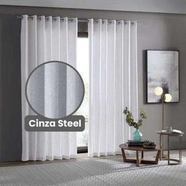 Imagem de Cortina Rustica Lugo 4,2 X 2,5 - Bella Janela Cinza