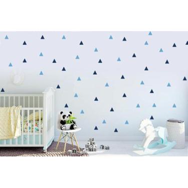 Imagem de Adesivo de Parede Triângulo Azul - 100 Mini Triângulos - no-brand