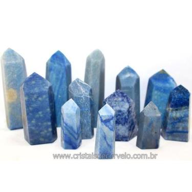 Imagem de 1 kg de Pontas de Quartzo Azul Tipo B - Gerador Sextavado para Revenda