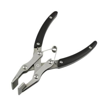 Imagem de Fancyes Alicate de pressão para couro Alicate plano de ajuste de borda para couro Cabo antiderrapante DIY de achatamento, Max Jaw 12mm