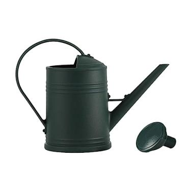 Imagem de Regador Garrafas de rega boca longa ferramentas jardim jarra para jarda vasos flores pátio chaleira portátil para ao ar livre cabo curvo(Dark Green)
