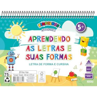 Imagem de Caderno de Atividades Pedagógico Animativa, Letra de Forma e Cursiva, Pimpolhos, 32 folhas, Pacote com 10
