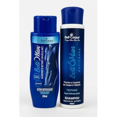 Imagem de Shampoo Anticaspa Masculino + Sabonete Íntimo Masculino - Higiene e cuidado Diário - Kit com 2 Unidades