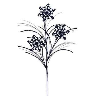 Imagem de Vickerman Spray com glitter de floco de neve azul meia-noite de 78,7 cm, 6 por bolsa.