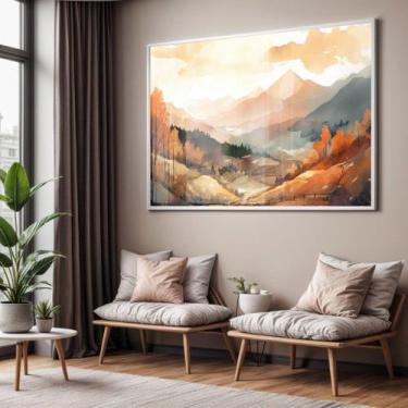 Imagem de Quadro com Moldura e Acrilico Cristal Vidro Sala Quarto Paisagem Monta