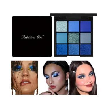 Imagem de Paleta De Sombras Matte Com Glitter Vermelho E Roxo 9 Cores Brilhantes