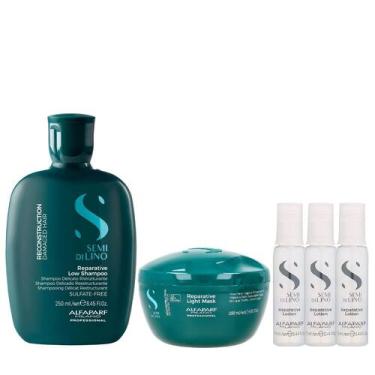Imagem de Kit Alfaparf Semi Di Lino Reconstruction - Shampoo 250ml + Máscara Sua