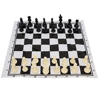 Imagem de aqxreight Portátil International Chess Medieval Entertainment Board Game Set e White Medieval Portable, Conveniente e de Armazenamento e/ou Game Board Educational An para Xadrez de Xadrez