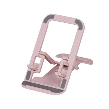 Imagem de Pacote com suporte de celular portátil, suporte dobrável de bolso, totalmente ajustável, dobrável, suporte para celular, compatível com iPhone, iPad, Kindle, todos os telefones, rosa