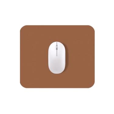 Imagem de Marrom 21 cm x 24,9 cm Tapete de mouse pad de couro PU antiderrapante protetor de mesa de escritório tapete de mesa para laptop à prova d'água para escritório e casa