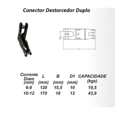 Imagem de Conector Destorcedor Articulado Âncora Corrente De 10 A 12Mm