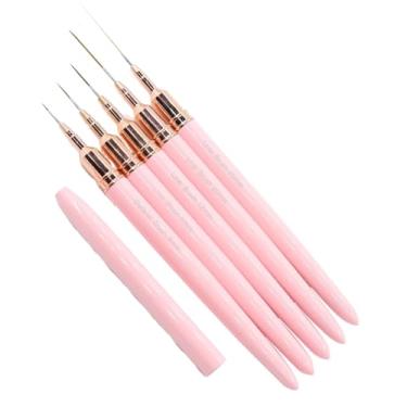 Imagem de 5 peças de caneta de desenho de linha de tubo de agulha de metal para arte de unhas