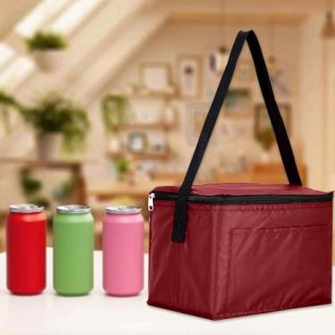 Imagem de Bolsa térmica pequena, reutilizável, mini sanduíche, lancheira, impermeável, bolsa de bebidas, à prova de vazamento, para trabalho, ao ar livre, piquenique, praia, 1 peça