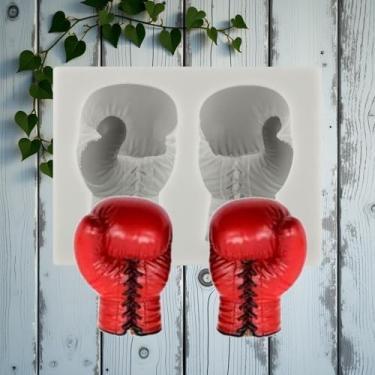 Imagem de Luva de boxe moldes de silicone para decoração de bolos, topos de cupcake, pasta de goma de chocolate, argila de polímero