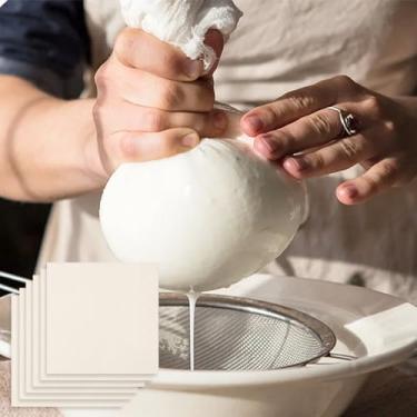 Imagem de 6 peças de pano de queijo panos de malha fina, 50,8 cm × 50,8 cm reutilizável, peneira de gaze, pão fermentado, suprimentos de pastelaria, saco de leite de nozes, filtro de manteiga para sucos, queijo