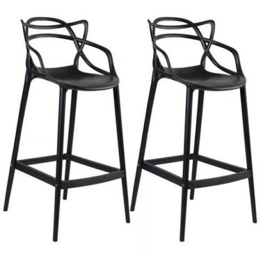 Imagem de Kit 2 Banqueta Allegra Alta Cozinha Americana Balcão Preto