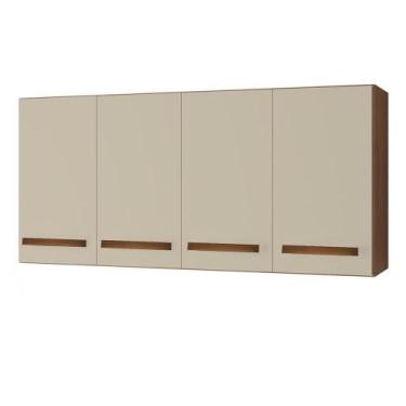 Imagem de Armario Aereo 4p 120 Cm Mara Savana Off White Mobbs Savana Off White -