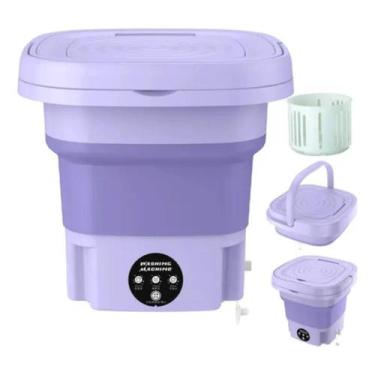 Imagem de Mini Máquina de Lavar Roupa Portátil Dobrável 11 Litros com Centrífuga