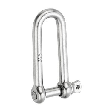 Imagem de Manilha de pino de parafuso 4 mm 5/81.3 cm 79.8 kg, aço inoxidável 316 forjado manilha D longa grau marítimo para correntes corda de arame ao ar livre, prata