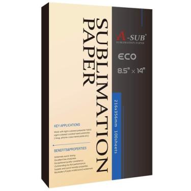 Imagem de Papel de sublimação A-SUB para impressora a jato de tinta 8,5x14" 100 