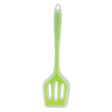 Imagem de Espátula de silicone com fenda, colher de cozinha antiaderente resistente ao calor, ideal para fritar, misturar e raspar (verde)