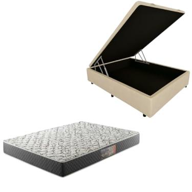Imagem de Cama Box Baú Blindada com Colchão de Espuma D33 17cm (CORINO BEGE, Casal)