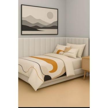 Imagem de Conjunto de cabeceira estofada em formato de L, adequado para camas de solteiro, casal, king e queen(branco,15 CABECEIRAS)