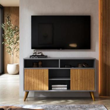 Imagem de Rack Intense para TV até 32" – Compacto e Estiloso para Sua Sala (CINZA/RIPADO)