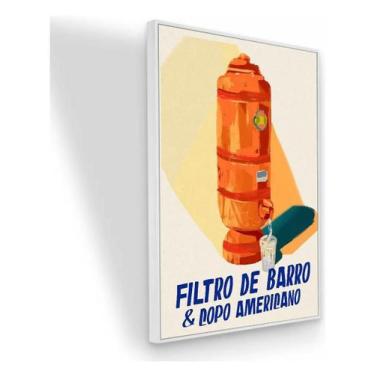 Imagem de Quadro Canvas Filtro De Barro Brasil 60x40 Com Moldura Moldura Branca 