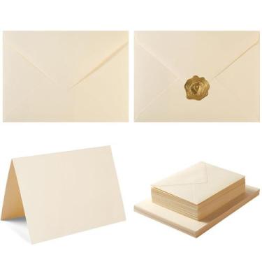 Imagem de Conjunto de envelopes Toperd, pacote com 50 cartões Cream A7 de 13 x 1