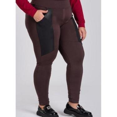 Imagem de Calça Feminina Plus Size Montaria Bolsos Frente Detalhe Cirrê - Serena-Feminino