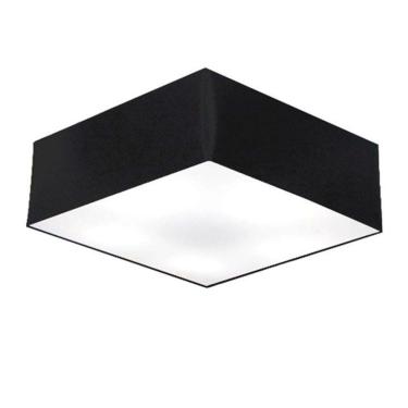 Imagem de Plafon Quadrado Vivare Md-3051 Cúpula Em Tecido 15/45x45cm - Bivolt Preto 127/220v