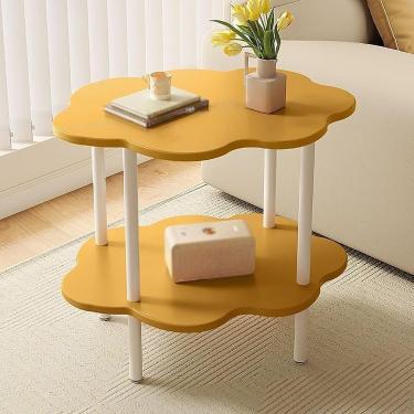 Imagem de Mesa De Cabeceira De 2 Andares, Mesa Lateral Em Forma De Nuvem, Mesa De Lanche, Mesa De Café, Mesa De Cabeceira, Mesa De Sofá Para Sala De Estar, Quarto, Varanda, Orange