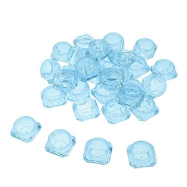 Imagem de barenx Potes de plástico 30X refil com tampas para bálsamos labiais pomadas cremes cosméticos - azul