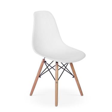 Imagem de Kit Mesa Eiffel 80cm Preta 4 Cadeiras Charles Eames Branca